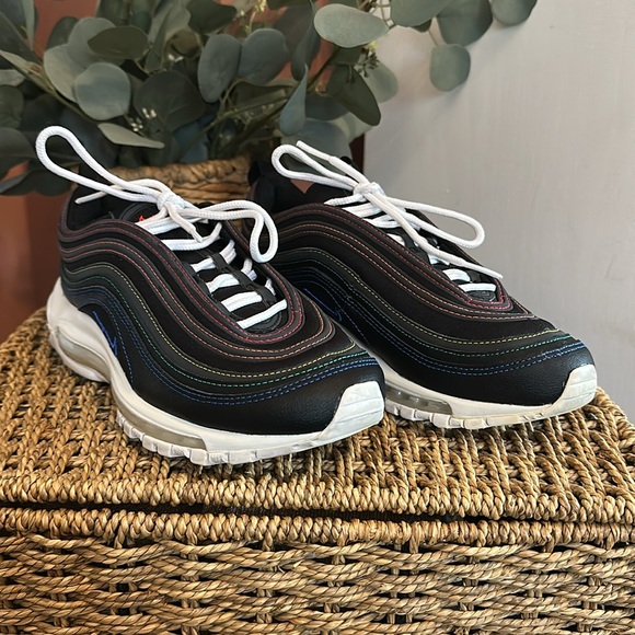 Nike | Air Max 97 | women’s | black | rainbow stitching | 6.5 | tennis Shoes - Picture 4 of 15